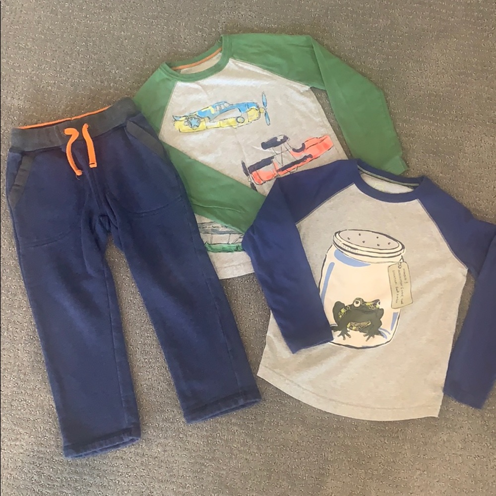Mini Boden 3 piece lot. 2 shirts & 1 pair pants.